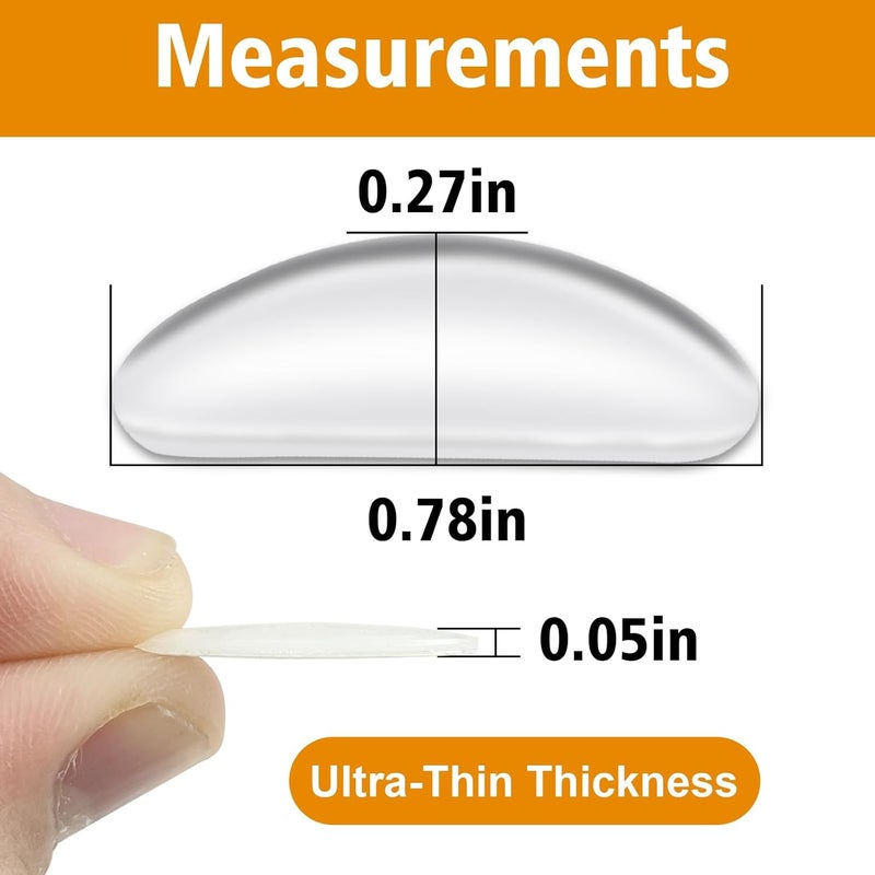 SMARTTOP Adhesive Nose Pad,12 Pairs 1.3mm Ultra Thin Stick On Eyeglass Nose pad with Super Sticky Backing, Silicone Anti-Slip for Glasses Sunglasses - Image 2